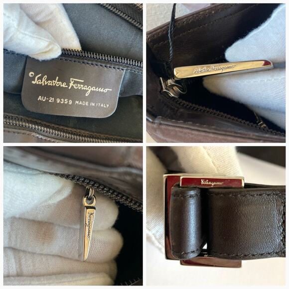 SALVATORE‎ FERRAGAMO Vintage NWT Nylon & Leather Shoulder Bag Tote Hand Bag - Picture 3 of 10